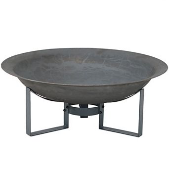 Sunnydaze 24 in Modern Cast Iron Fire Pit Bowl with Stand - Black