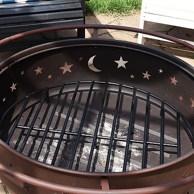 Sunnydaze Steel Round Outdoor Fire Pit Grate with Heat Resistance