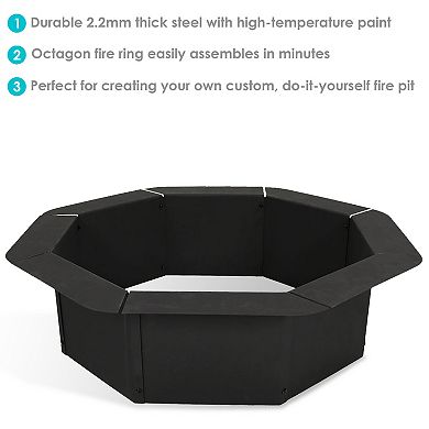 Sunnydaze 30 in Heavy-Duty Steel Octagon Above/In-Ground Fire Pit Liner