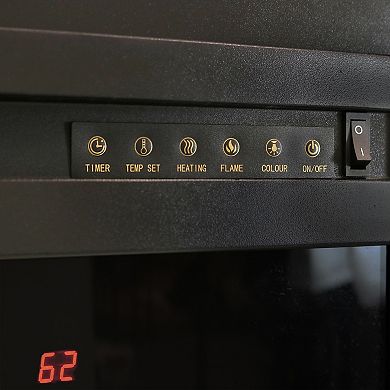 Sunnydaze Cozy Warmth Indoor Electric Fireplace Insert - Black