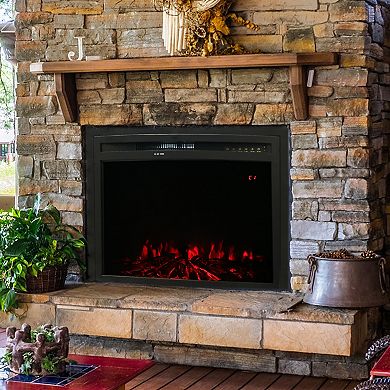 Sunnydaze Cozy Warmth Indoor Electric Fireplace Insert - Black
