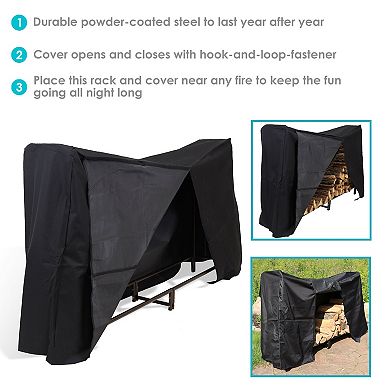 Sunnydaze 6-Foot Decorative Firewood Log Rack with PVC Cover
