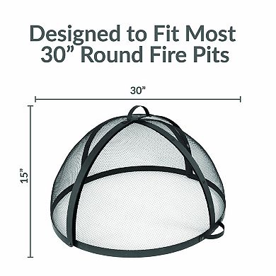 Sunnydaze Easy Access Steel Fire Pit Spark Screen