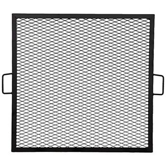 Sunnydaze Square Steel X-Marks Fire Pit Cooking Grill with Handles