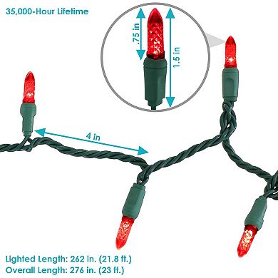 Sunnydaze 70 Ct Indoor/Outdoor Holiday String LED Lights - 21 ft