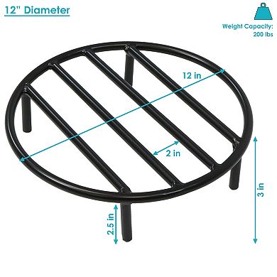 Sunnydaze Steel Round Outdoor Fire Pit Grate with Heat Resistance