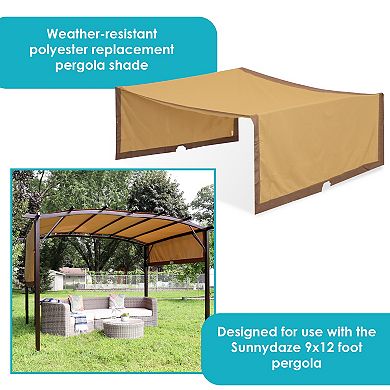 Sunnydaze Polyester 9' x 12' Retractable Pergola Canopy Shade