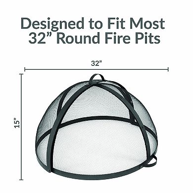 Sunnydaze Easy Access Steel Fire Pit Spark Screen