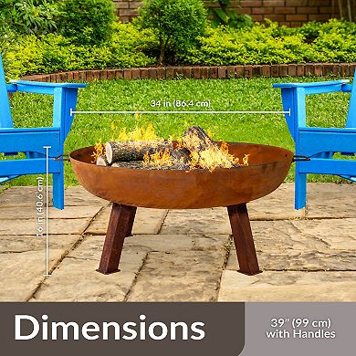 Sunnydaze 34" Cast Iron Wood-Burning Fire Pit Bowl