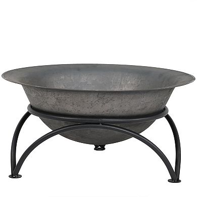 Sunnydaze 23.5 in Cast Iron Fire Pit Bowl with Stand - Dark Gray