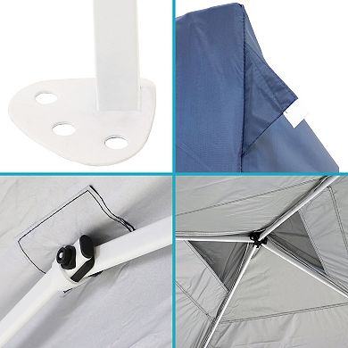 Sunnydaze Premium Pop-Up Canopy with Sandbags - 12 ft x 12 ft - Blue