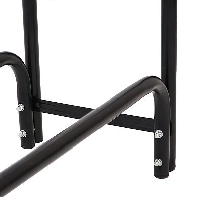 Sunnydaze 8 ft Steel Indoor/Outdoor Firewood Log Rack - Black