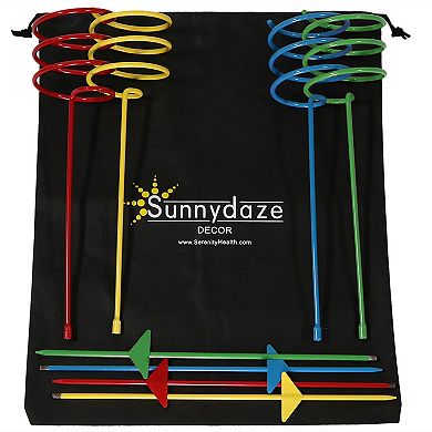 Sunnydaze 32 in Steel Outdoor Drink Holder Stakes - Multi-Color - Set of 4