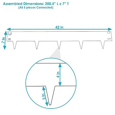 Sunnydaze Set of 5 Steel Landscape Edging Border - 42-Inch Sections