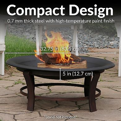 Sunnydaze 33 in Classic Elegance Steel Replacement Fire Pit Bowl - Black