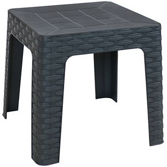Sunnydaze 18.5 in Plastic Square Patio Side Table