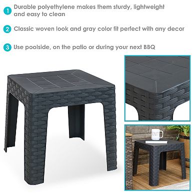 Sunnydaze Indoor/Outdoor Polypropylene 18" Square Patio Side Table