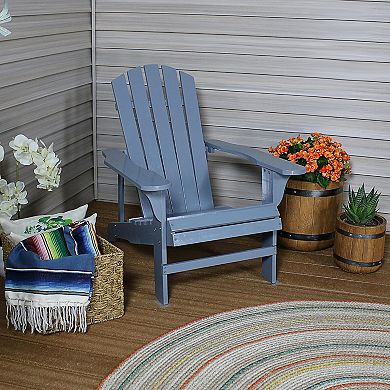 Sunnydaze Coastal Bliss Fir Wood Adirondack Chair - Gray