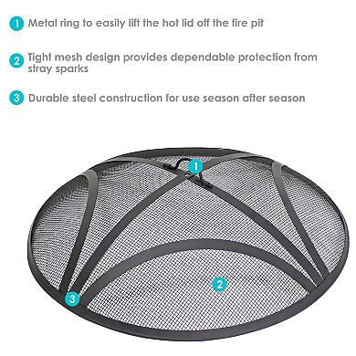 Sunnydaze Reinforced Steel Mesh Round Fire Pit Spark Screen