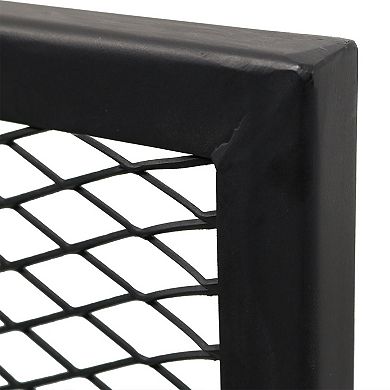 Sunnydaze 24 in Square Steel X-Marks Fire Pit Cooking Grill with Handles