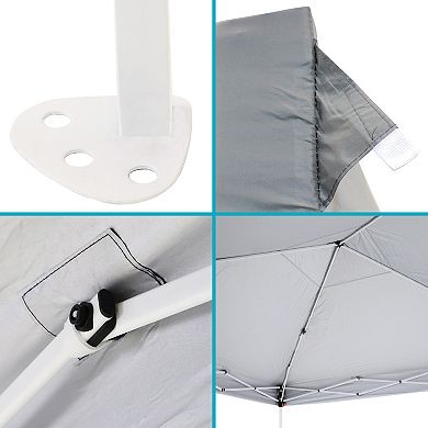 Sunnydaze Standard Pop-Up Canopy with Sandbags - 12 ft x 12 ft - Gray