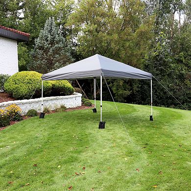 Sunnydaze Standard Pop-Up Canopy with Sandbags - 12 ft x 12 ft - Gray