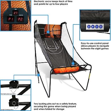 Sunnydaze 81 in Folding Indoor 2-Player Arcade Basketball Game with Scorer
