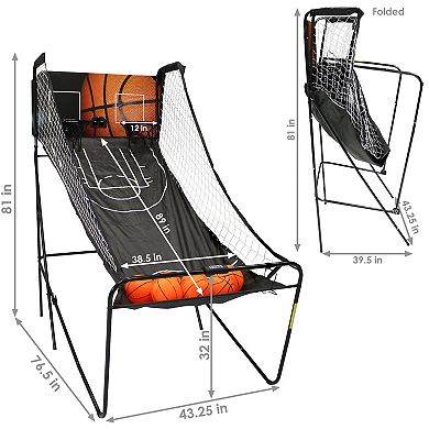 Sunnydaze 81 in Folding Indoor 2-Player Arcade Basketball Game with Scorer