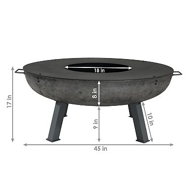Sunnydaze 40 in Cast Iron Fire Pit Bowl with Cooking Ledge