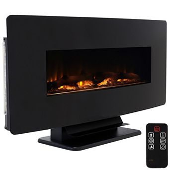 Sunnydaze Curved Face Wall or Freestanding Electric Fireplace