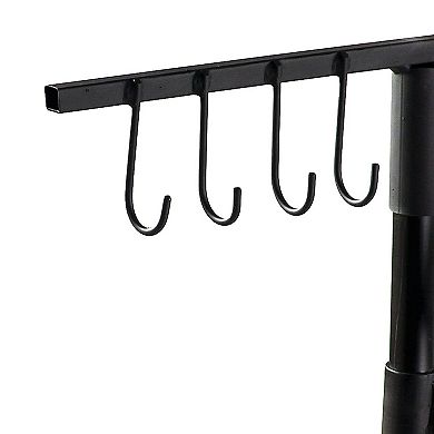 Sunnydaze Steel Fire Pit Cooking Grill Swivel Set with Stand/Ground Stake