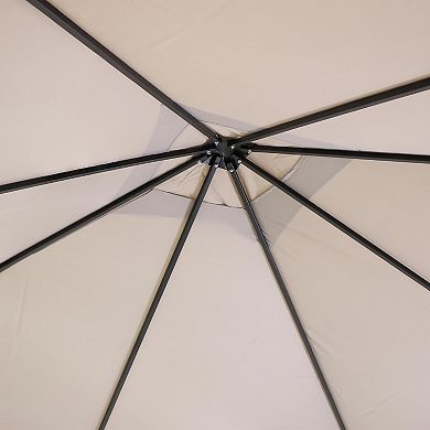 Sunnydaze 10 ft x 10 ft Steel Gazebo with Polyester Canopy Top - Gray