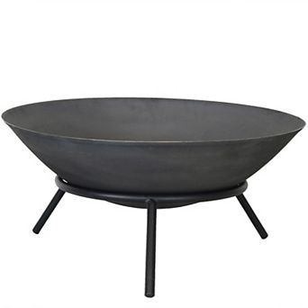 Sunnydaze 22 in Raised Cast Iron Fire Pit Bowl with Stand