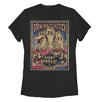 Juniors' Cuphead Grim Matchstick Fiery Frolic Tee