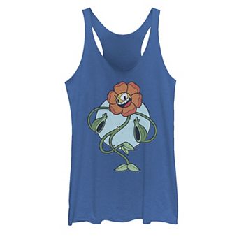 Juniors' Cuphead Cagney Flower Pose Tank Top