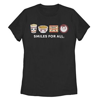 Juniors' Maruchan "Smiles For All" Chibi Logo Graphic Tee