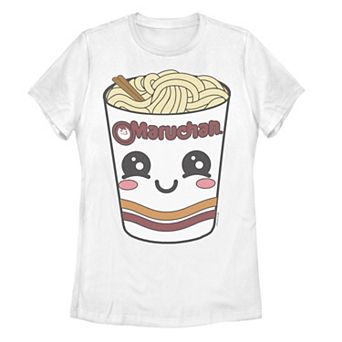 Juniors' Maruchan Kawaii Face On A Cup Graphic Tee