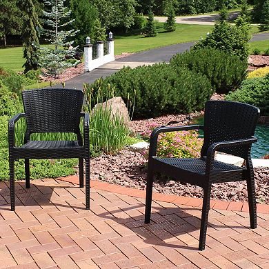 Sunnydaze Segonia Plastic Stackable Outdoor Dining Armchair