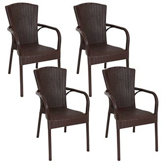 Sunnydaze Segesta All-Weather Plastic Patio Armchair