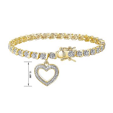 Sarafina Diamond Accent Heart Charm Bracelet