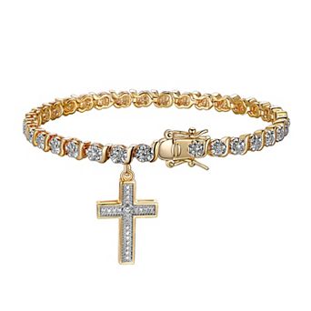 Sarafina Diamond Accent Cross Charm Bracelet