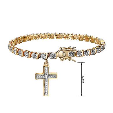 Sarafina Diamond Accent Cross Charm Bracelet