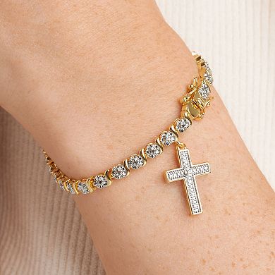 Sarafina Diamond Accent Cross Charm Bracelet