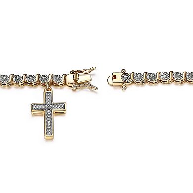 Sarafina Diamond Accent Cross Charm Bracelet