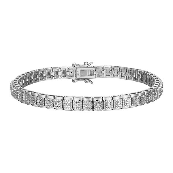 Sarafina Silver Tone Diamond Accent Tennis Bracelet