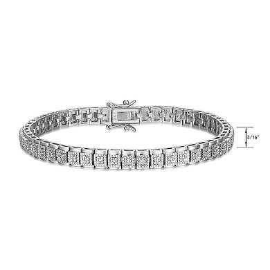 Sarafina Silver Tone Diamond Accent Tennis Bracelet