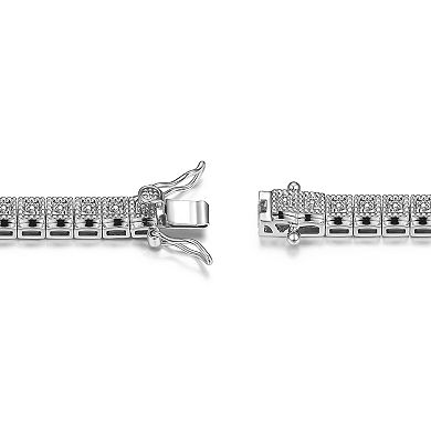 Sarafina Silver Tone Diamond Accent Tennis Bracelet