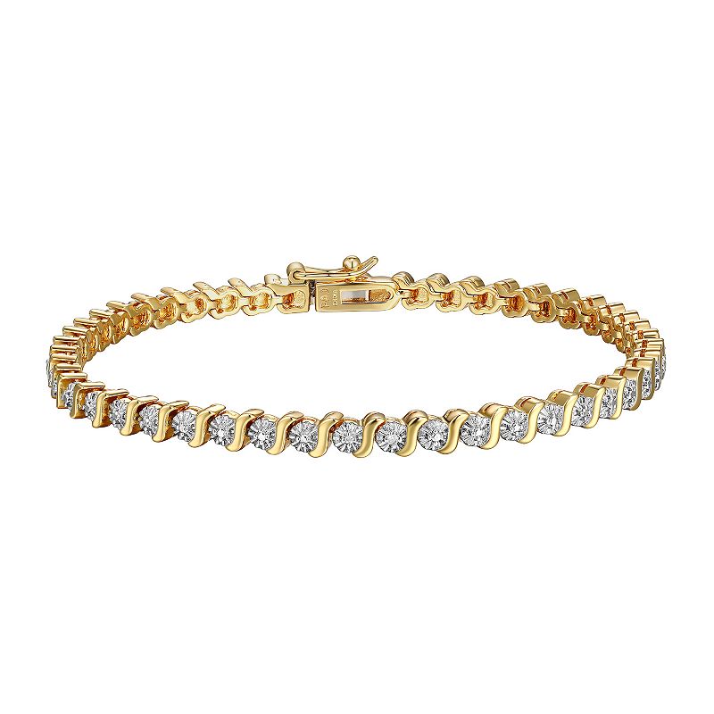 Sarafina Diamond Accent S-Link Tennis Bracelet, Womens, Size: 7.25, Whi