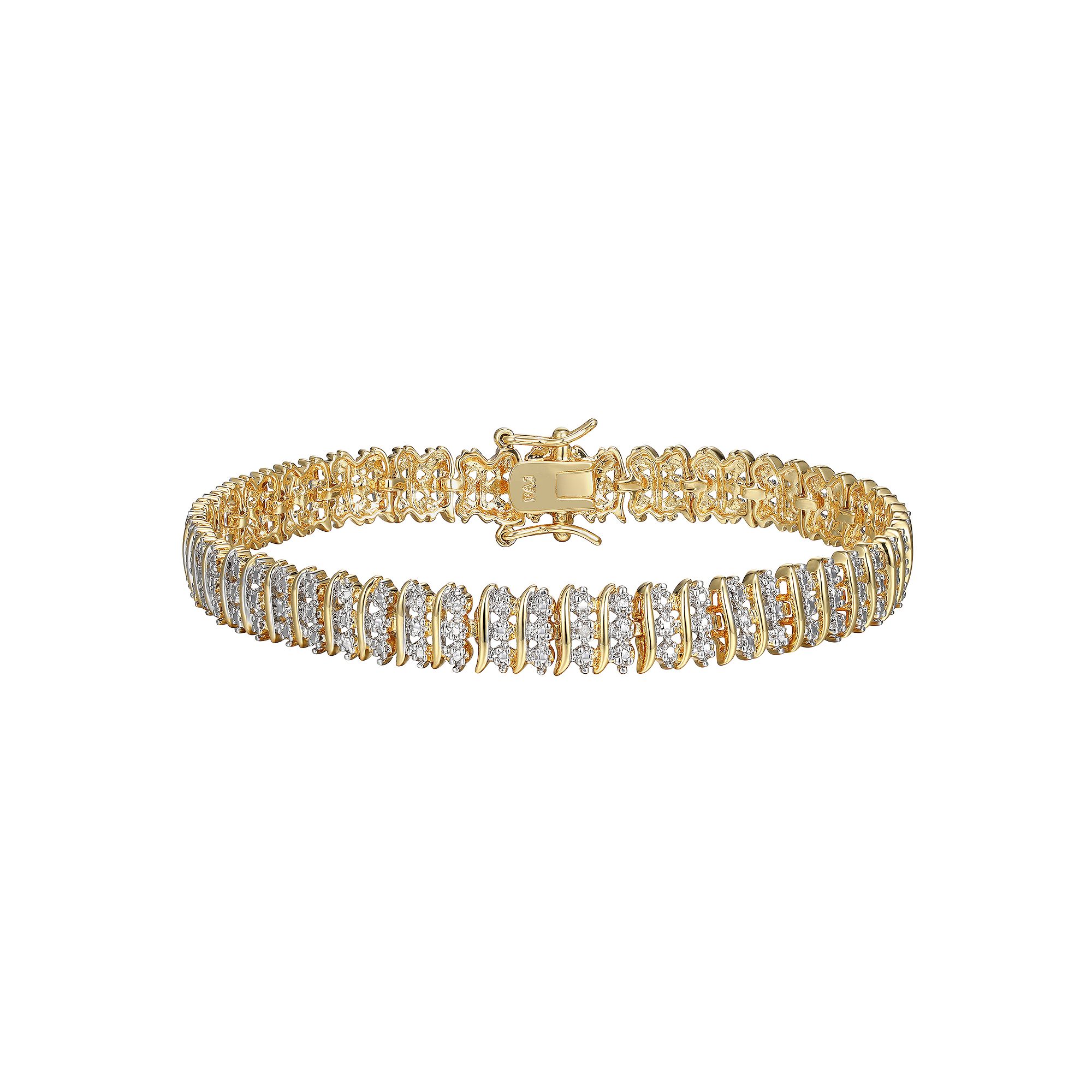 Sarafina Diamond Accent 3 Row S-Link Tennis Bracelet, Womens, Size: 7.25