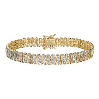 Sarafina Diamond Accent 3 Row S-Link Tennis Bracelet
